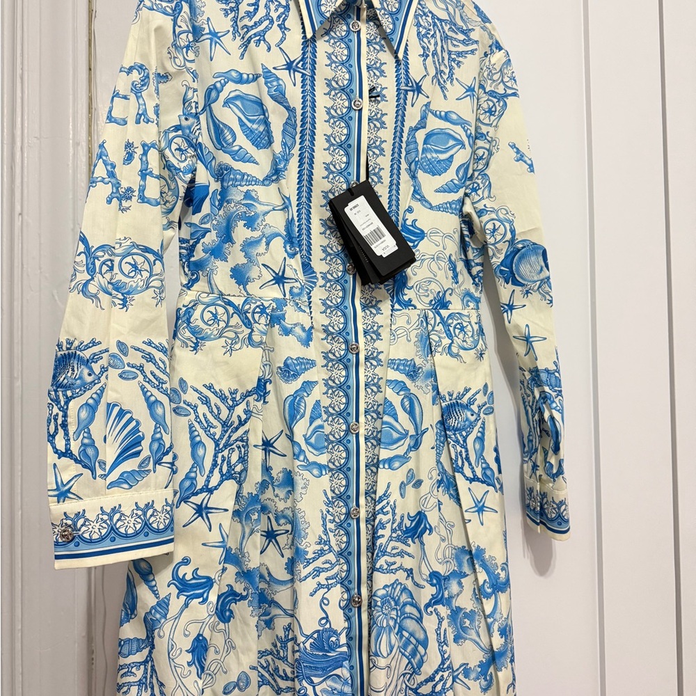 Underwater Barocco Flared MINI SHIRT VERSACE DRESS - BRAND NEW - Picture 8 of 8